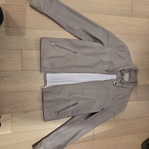 Soia & Kyo Taupe Leather Jacket